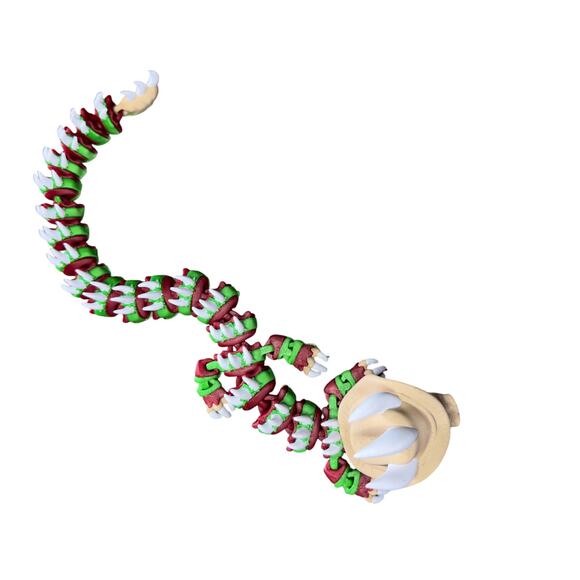 3D Printed Freddy Krueger Dragon 13" Halloween Dragon Fidget Toy - Picture 5 of 7